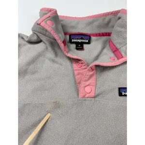 Patagonia Fleece Pullover Snap-T Lightweight Pink‎ Trim Women's Medium thumbnail 3