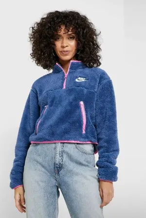 Nike SPORTSWEAR SHERPA PLUSH FLEECE ZIP CROP SWEATSHIRT SIZE 1X thumbnail 1