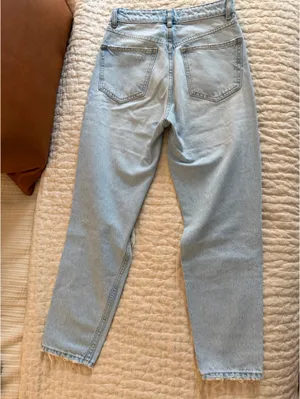 ZARA Light wash straight leg high waisted jeans thumbnail 5