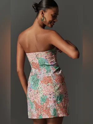 Maeve Strapless Multicolor Confetti-Print Mini Dress thumbnail 4