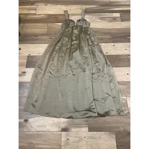 Vestique Satin Maxi Dress Size S Olive Green Keyhole Empire Waist New With Tag thumbnail 5