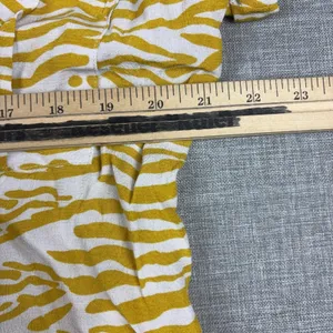 Maeve By Anthropologie Tunic Blouse Womens M Yellow Animal Print V-Neck Dolman thumbnail 6