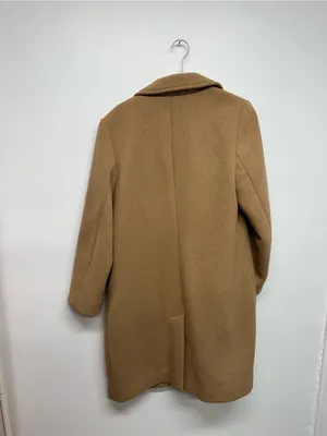 Abercrombie & Fitch Classic Women's Tan Wool-Blend Long Dad Coat thumbnail 15