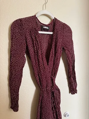 Reformation‎ Tessa Floral Wrap Midi Dress Sz Small Long Sleeve Ditsy Cottage thumbnail 2