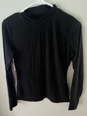Women’s Black Long Sleeve Turtleneck Tee thumbnail 1
