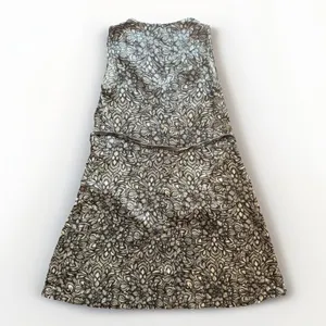 Beth Bowley 100% Silk Dress Geometric Lace Print Velvet Trim Belted Womens Size thumbnail 6