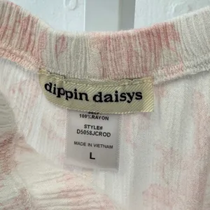 Dippin Daisys Pink White Floral Toile Wide Leg Pants Large Boho Festival thumbnail 7