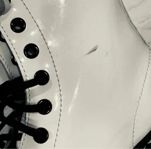 Dr Martens White Leather Combat Moto Boots Lace Up Smooth 8 Docs Smooth thumbnail 6