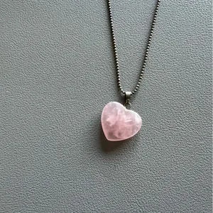 Pink Heart Silver Necklace thumbnail 1