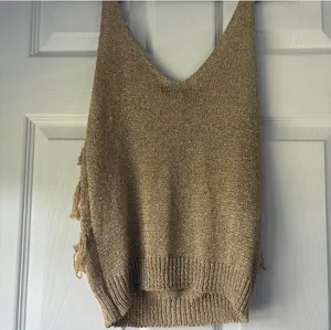 Astrid Gold Fringe Tank Top thumbnail 5