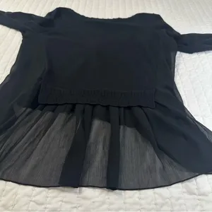 Knitted And Knotted By Anthropologie Elegant Black V-Neck Ruffle Cardigan Size S thumbnail 13