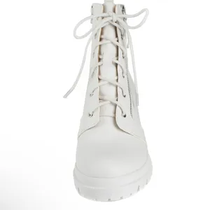NWT Soda‎ White Faux Leather Chunky Heel Ankle Booties Sz 7.5 thumbnail 3