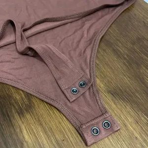 Express Bodysuit Brown mock neck turtleneck shapewear size L thumbnail 4