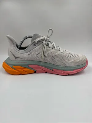 Hoka One One Women’s Clifton Edge Running Shoes Us10 Gray Pink Orange 1110511 thumbnail 9