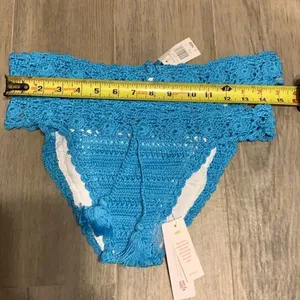 PILYQ Romance & blue crochet bikini set.M-top/L-bottom NWT thumbnail 10