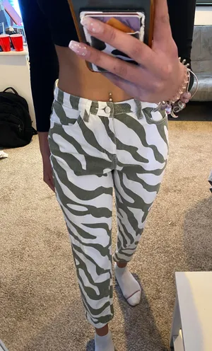 SheIn Zebra Print Jeans thumbnail 1