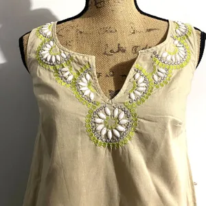 Calypso St. Barth for‎ Target Shift Dress Tan Beaded Neckline Size XS (No Belt) thumbnail 2
