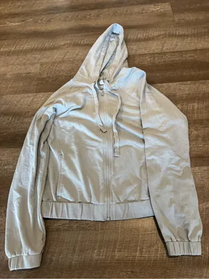 Zella Light Gray Zip-Up Hoodie Jacket thumbnail 1
