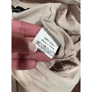 Celmia Wrap Front Wide Leg Pants Beige Breathable Cotton Large thumbnail 4