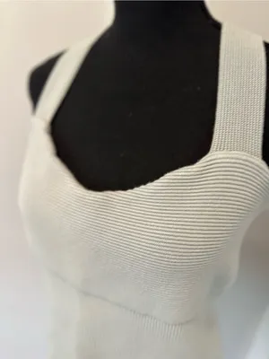 NWOT Abercrombie & Fitch SzXXL light gray Ottoman Ribbed Cross-Back Sweater Tank thumbnail 7