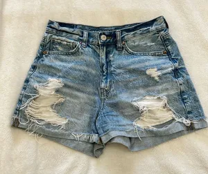 American Eagle Outfitters Light Blue Distressed Denim Shorts thumbnail 1