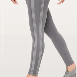 Lululemon Mesh Power Lines Leggings Titanium Dark Chrome Size 6 thumbnail 3