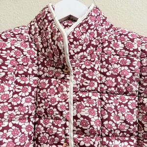 Quilted Rain‎ Puffer Jacket Womens Small Cropped Dainty Floral Spring Bloomcore thumbnail 7