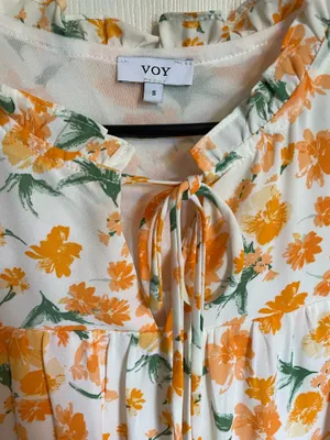 Orange Floral Dress thumbnail 2