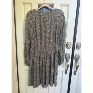 Faherty Womens Floral Print Long Sleeve Smocked Waist V Neck Mini‎ Dress Size XL thumbnail 8