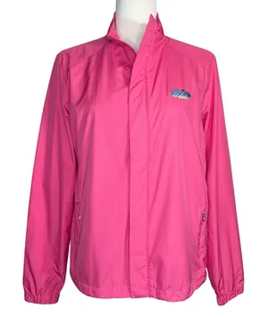 Ralph‎ Lauren Golf Medium Pink Womens Full Zip Windbreaker Jacket Embroidered thumbnail 1