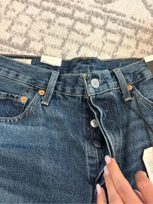 Levi's Women’s Dark Blue Relaxed Cut Denim Shorts (longer hem) thumbnail 3