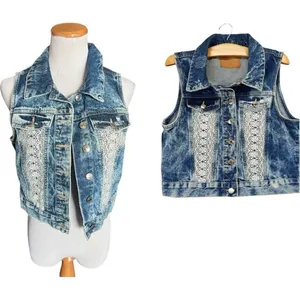 Womens Amethyst Jeans Cowboy Coture Stonewash Western Chic Denim Jean Vest Sz L thumbnail 2