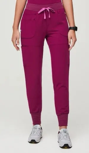 Figs Nepal Skinny Joggers Scrub Pants in Dark Magenta Size Large thumbnail 1