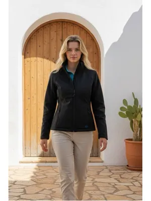 Shyanne WORN 1X black zip up soft shell jacket sz Small thumbnail 3