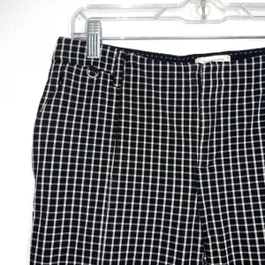 Essential Slim Black & White Plaid Print Cropped Pants thumbnail 4