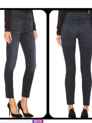 Mother denim HW Looker Ankle Fray in Night Owl dark wash ladies size 26 grunge thumbnail 2