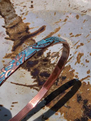 Turquoise and Copper Look Bangle Orange thumbnail 2