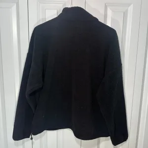 Wilo The Label Fleece Pullover Womens Medium Black Snap Mock Neck Sherpa‎ Jacket thumbnail 5