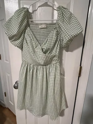 Mustard Seed Gingham Green Dress thumbnail 5