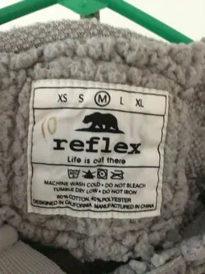 Reflex Hoodie Women's M Gray Cotton Fleece-Lined Drawstring Sweatshirt Workout thumbnail 4