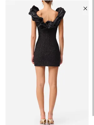 Elliatt Paloma Satin Ruffle & Floral Jacquard Cocktail Minidress Medium thumbnail 5
