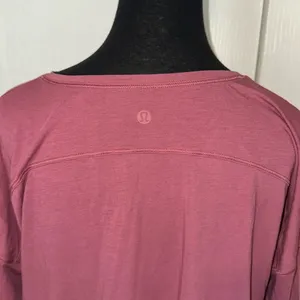 Pink Lululemon Asymetrical Tie Front Long Sleeve Blouse thumbnail 2