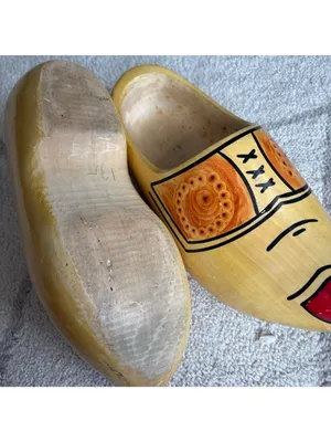 Vintage Hand Painted Dutch Wooden Clogs Pair Authentic Holland Souvenir Folk Art thumbnail 5