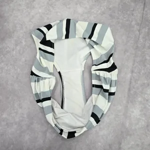 Cupshe Black White Gray‎ High Waist Bikini Bottom Swimwear Medium thumbnail 7