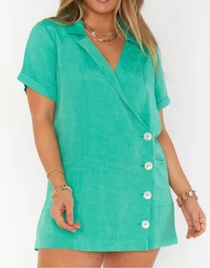 Show Me Your MuMu Teal Collared Top Size Small thumbnail 1