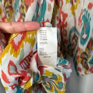 Anthropologie Maureen Babydoll Tunic Blouse Sheer Multicolor Floral Paisley M thumbnail 9