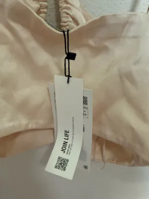 ZARA Blush Pink Satin Strappy Cut-Out Crop Top Size XS NEW thumbnail 8