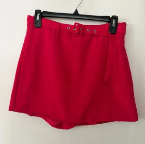 Lulus Bold Essence Hot Pink High-Rise Belted Skort thumbnail 1