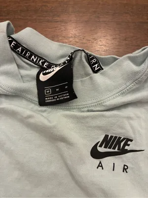 Nike Air T-Shirt Women’s Medium Long Sleeve Top Blue Gray Paint Spots thumbnail 4