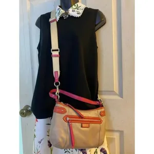 coach medium w adjustable strap tan pink leather c thumbnail 8